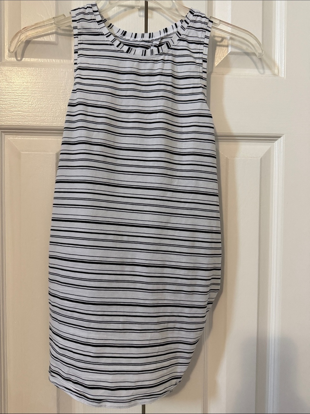 lululemon athletica White and Black Striped Sleeveless Tank